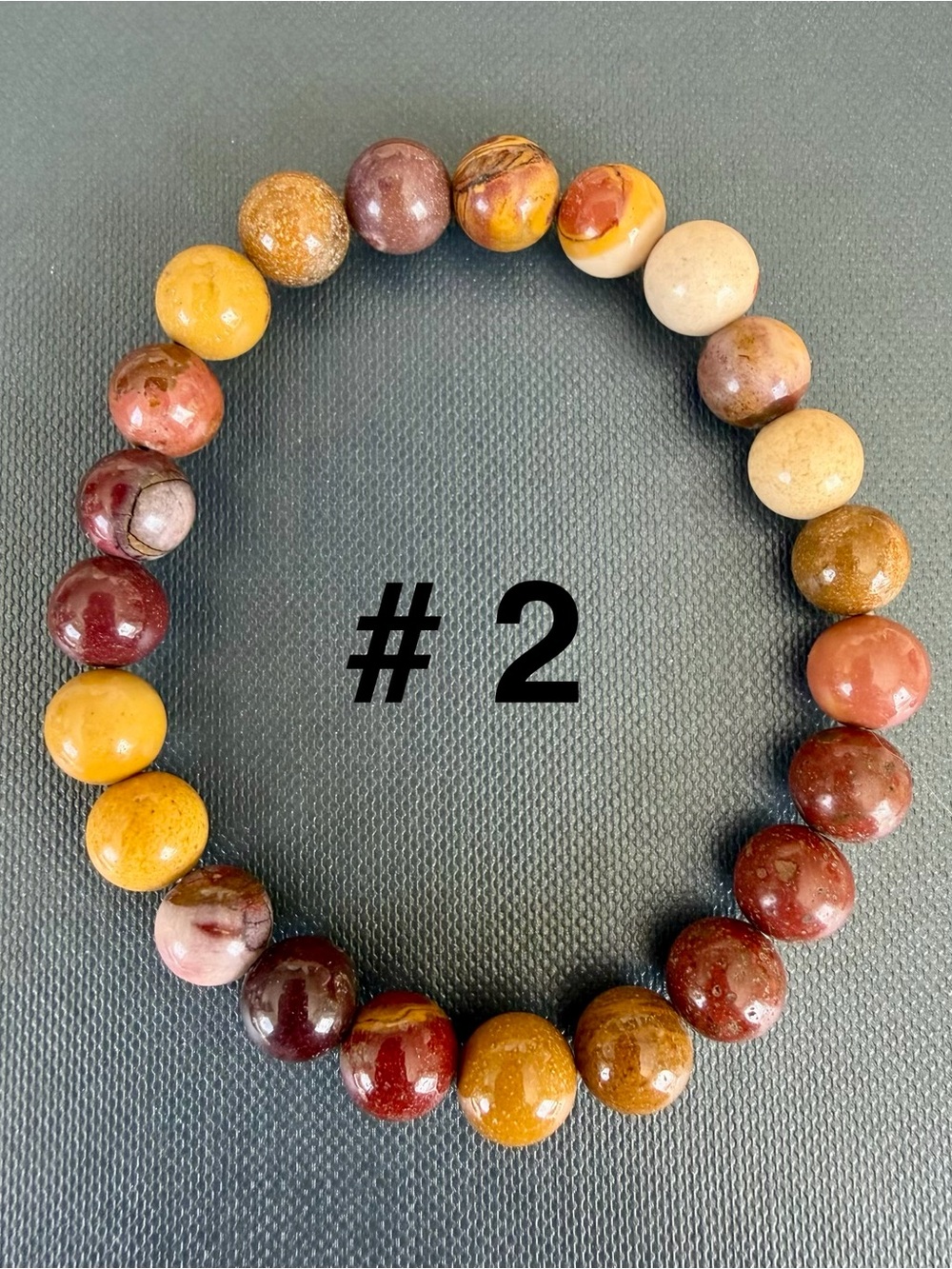 Mookaite Jasper Natural Multi-Tone 8mm Beaded Stretch Bracelets - Picture 3 of 5